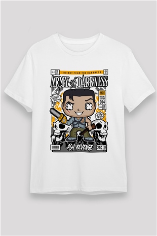 Army Of Darkness Baskılı Unisex Beyaz Tişört
