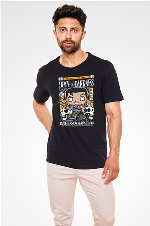 Army Of Darkness Baskılı Unisex Siyah Tişört