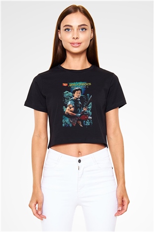 Army of Darkness Siyah   Crop Top Tişört