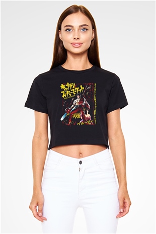 Army of Darkness Siyah   Crop Top Tişört
