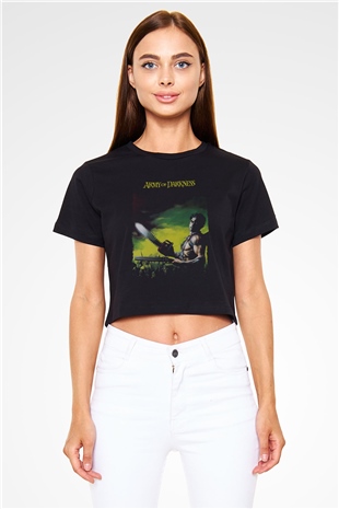 Army of Darkness Siyah   Crop Top Tişört