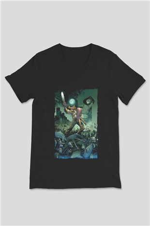 Army of Darkness Siyah Unisex  V Yaka Tişört