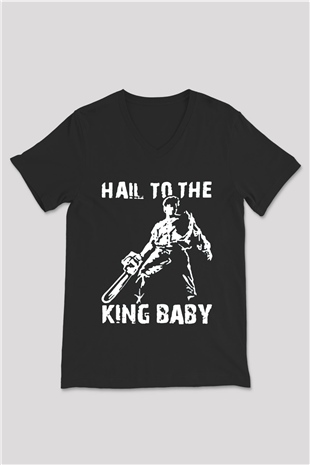 Army of Darkness Siyah Unisex  V Yaka Tişört