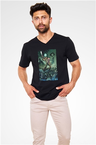 Army of Darkness Siyah Unisex  V Yaka Tişört