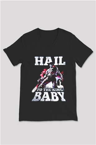 Army of Darkness Siyah Unisex  V Yaka Tişört