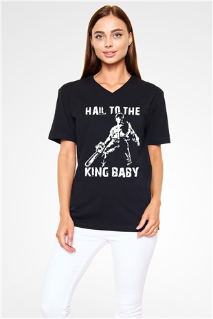 Army of Darkness Siyah Unisex  V Yaka Tişört