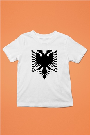 Arnavutluk Baskılı Beyaz Unisex Çocuk Tişört