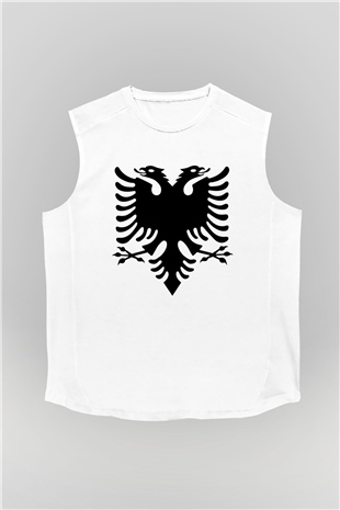 Arnavutluk Beyaz Unisex Kolsuz Tişört