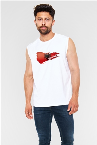Arnavutluk Beyaz Unisex Kolsuz Tişört