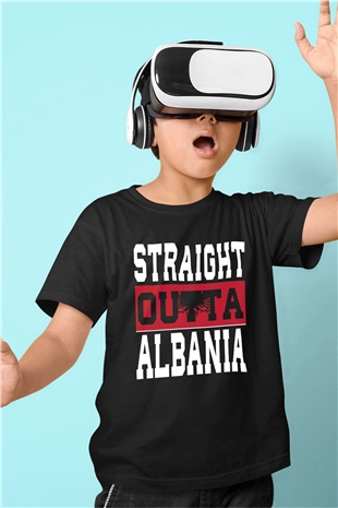 Arnavutluk Siyah Unisex Çocuk Tişört