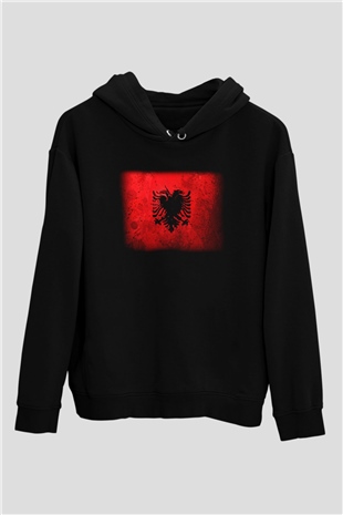 Arnavutluk Siyah Unisex Hoodie