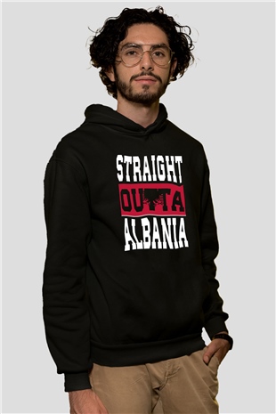 Arnavutluk Siyah Unisex Hoodie