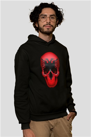 Arnavutluk Siyah Unisex Hoodie