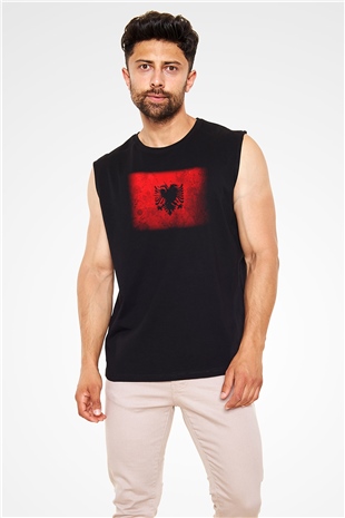 Arnavutluk Siyah Unisex Kolsuz Tişört