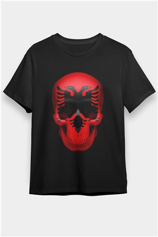 Arnavutluk Siyah Unisex Tişört T-Shirt - TişörtFabrikası
