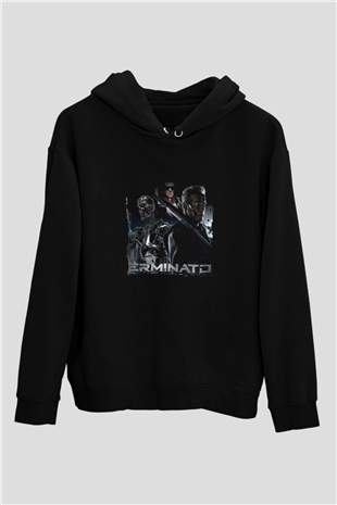 Arnold Schwarzenegger Baskılı Unisex Siyah Hoodie