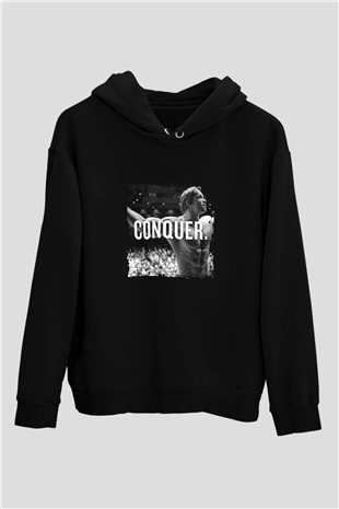 Arnold Schwarzenegger Baskılı Unisex Siyah Hoodie