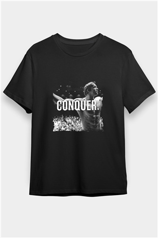 Arnold Schwarzenegger Baskılı Unisex Siyah Tişört