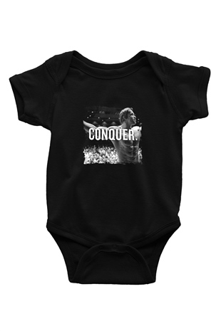 Arnold Schwarzenegger Baskılı Unisex Siyah Bebek Body - Zıbın