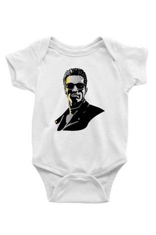 Arnold Schwarzenegger Beyaz Bebek Body - Zıbın