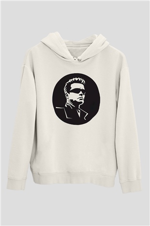 Arnold Schwarzenegger Beyaz Unisex Kapüşonlu Sweatshirt