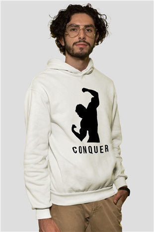 Arnold Schwarzenegger Beyaz Unisex Kapşonlu Sweatshirt