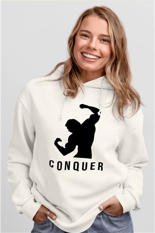 Arnold Schwarzenegger Beyaz Unisex Kapşonlu Sweatshirt
