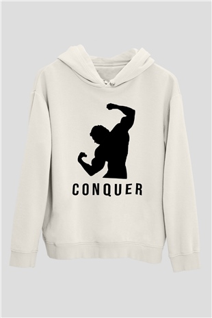 Arnold Schwarzenegger Beyaz Unisex Kapşonlu Sweatshirt