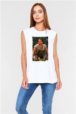 Arnold Schwarzenegger Beyaz Unisex Kolsuz Tişört