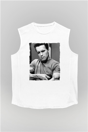 Arnold Schwarzenegger Beyaz Unisex Kolsuz Tişört