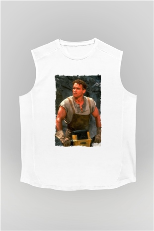 Arnold Schwarzenegger Beyaz Unisex Kolsuz Tişört