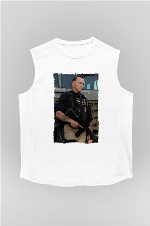 Arnold Schwarzenegger Beyaz Unisex Kolsuz Tişört