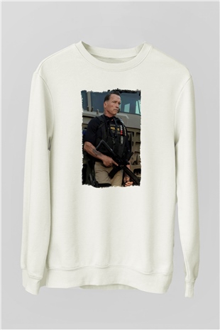 Arnold Schwarzenegger Beyaz Unisex Sweatshirt
