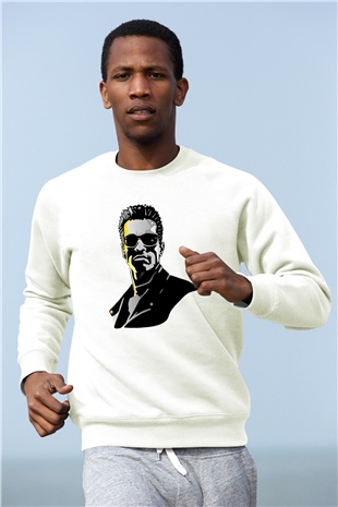 Arnold Schwarzenegger Beyaz Unisex Sweatshirt