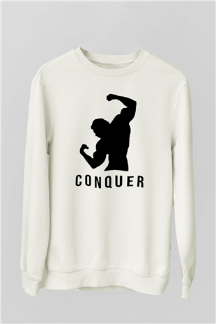 Arnold Schwarzenegger Beyaz Unisex Sweatshirt
