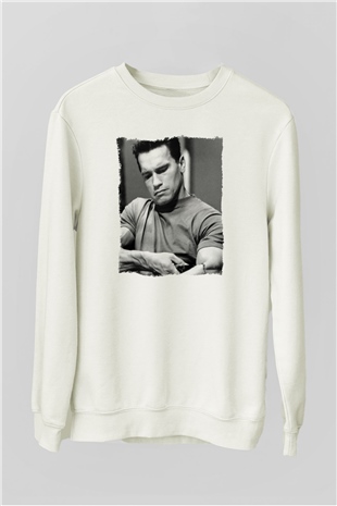 Arnold Schwarzenegger Beyaz Unisex Sweatshirt