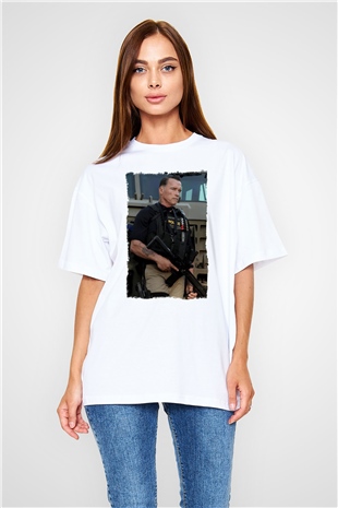 Arnold Schwarzenegger Beyaz Oversize Tişört Oversize T-shirt - TişörtFabrikası