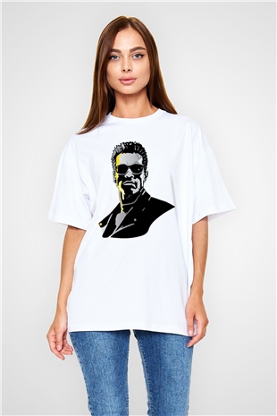 Arnold Schwarzenegger Beyaz Oversize Tişört Oversize T-shirt - TişörtFabrikası