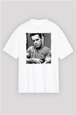 Arnold Schwarzenegger Beyaz Oversize Tişört Oversize T-shirt - TişörtFabrikası