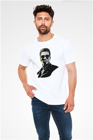 Arnold Schwarzenegger Beyaz Unisex Tişört T-Shirt - TişörtFabrikası
