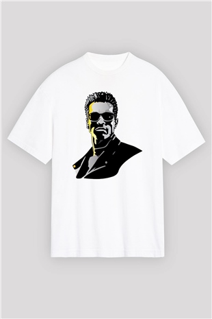 Arnold Schwarzenegger Beyaz Oversize Tişört Oversize T-shirt - TişörtFabrikası