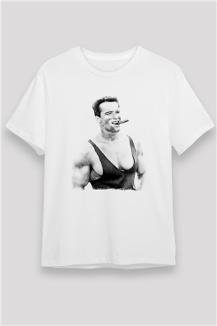 Arnold Schwarzenegger Beyaz Unisex Tişört T-Shirt - TişörtFabrikası