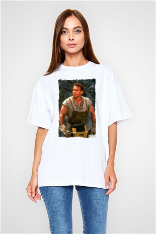 Arnold Schwarzenegger Beyaz Oversize Tişört Oversize T-shirt - TişörtFabrikası