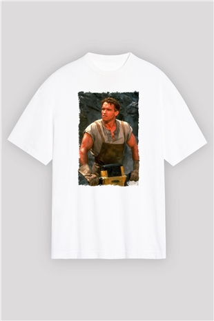 Arnold Schwarzenegger Beyaz Oversize Tişört Oversize T-shirt - TişörtFabrikası