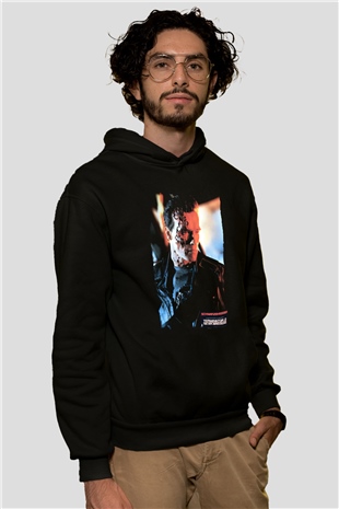 Arnold Schwarzenegger Siyah Unisex Kapüşonlu Sweatshirt