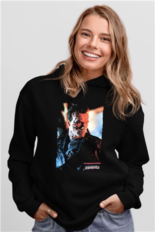Arnold Schwarzenegger Siyah Unisex Kapüşonlu Sweatshirt