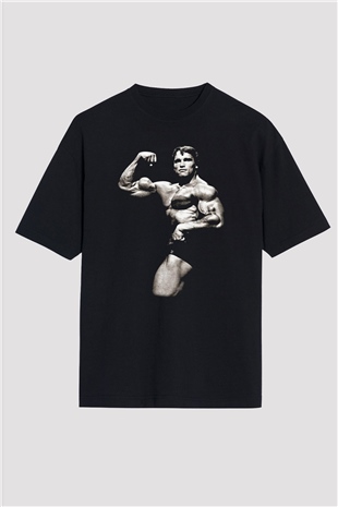 Arnold Schwarzenegger Siyah Unisex Oversize Tişört T-Shirt