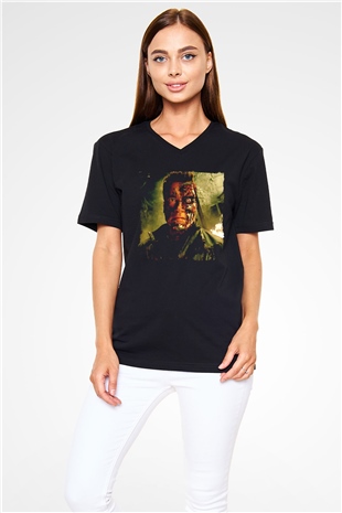 Arnold Schwarzenegger Siyah Unisex V Yaka Tişört