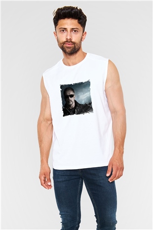 Arnold Schwarzenegger Unisex Baskılı Beyaz Kolsuz Tişört