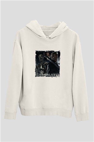 Arnold Schwarzenegger Unisex Baskılı Beyaz Kapüşonlu Sweatshirt